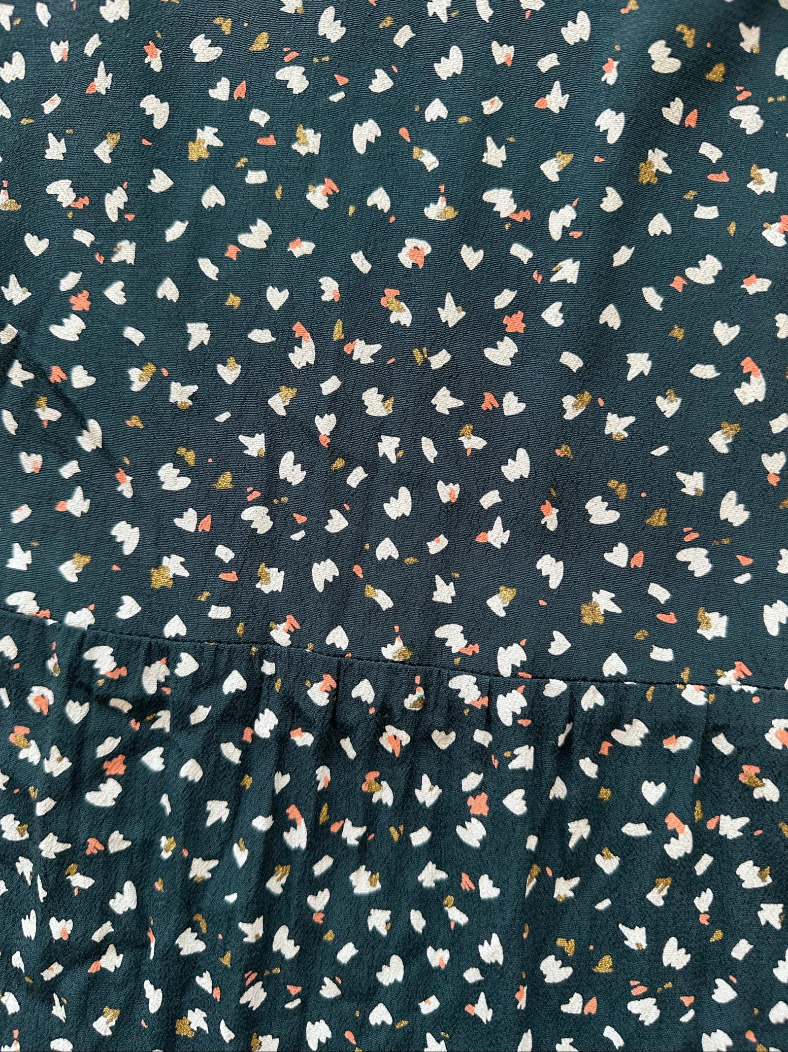 Flowy dress with dark green background print Size 46 (Excellent condition) – photo 11